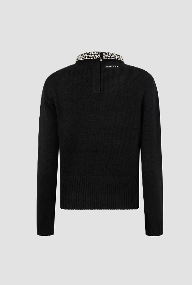 Maglia con gioiello donna nero 