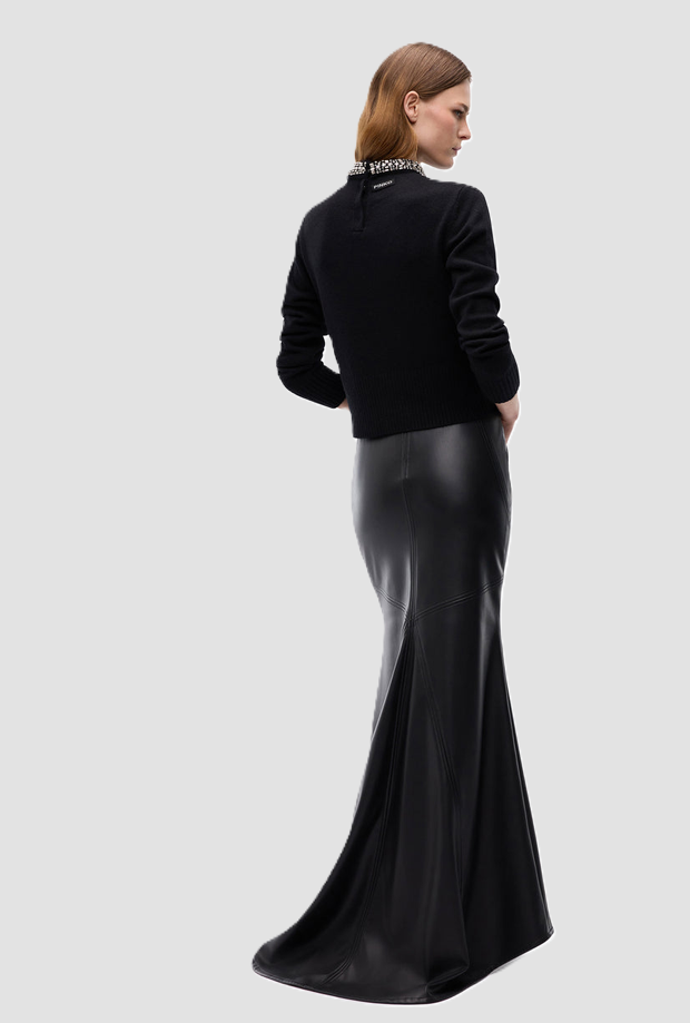 Maglia con gioiello donna nero 