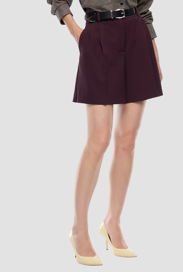 Shorts sartoriali donna bordeaux scuro 