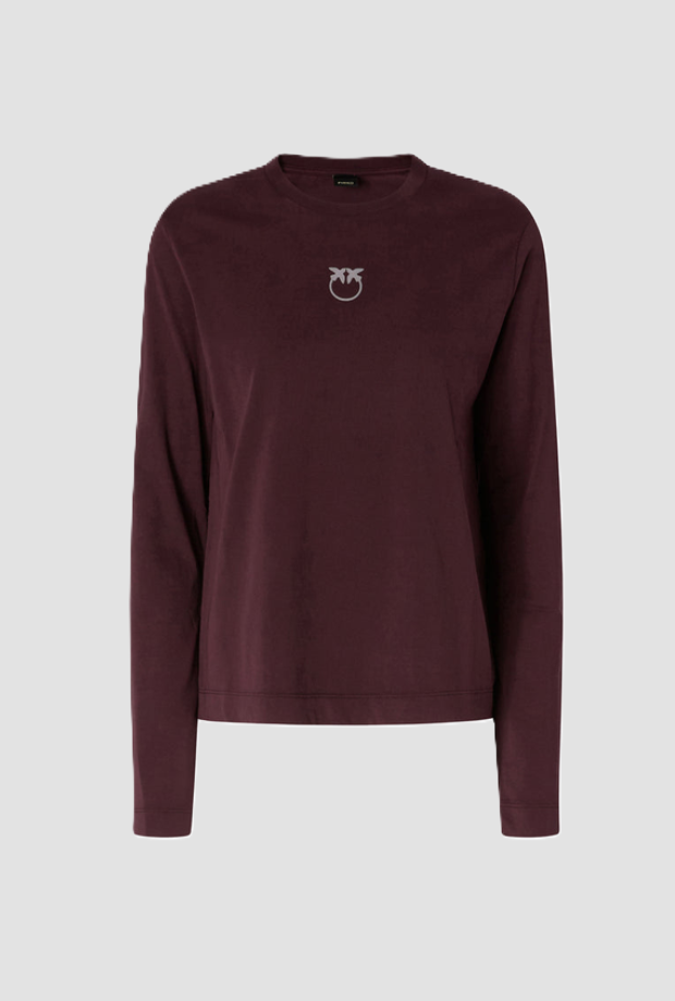 Maglia con logo Love Bird donna bordeaux scuro 