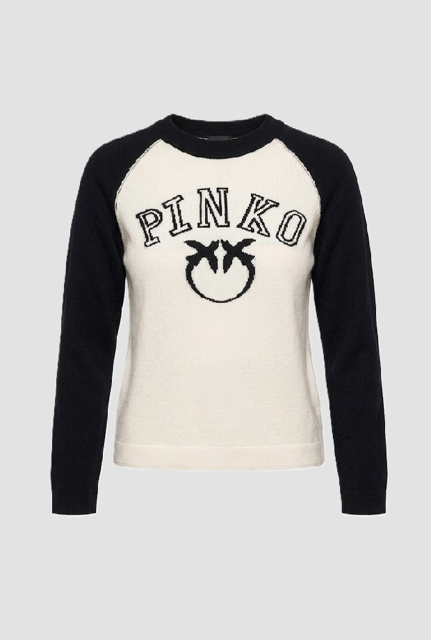 Maglione con logo Love Birds donna nero-burro 