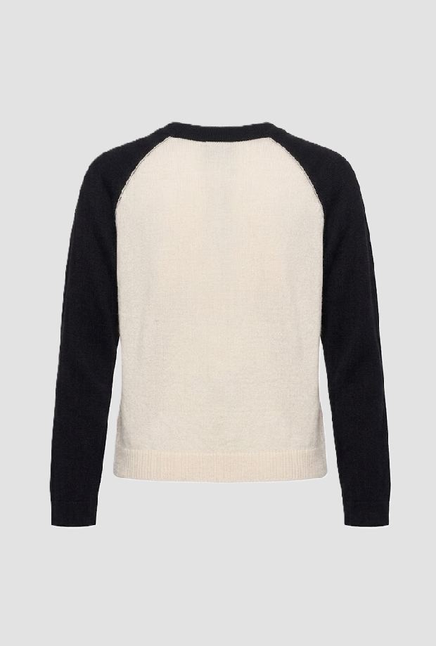 Maglione con logo Love Birds donna nero-burro 