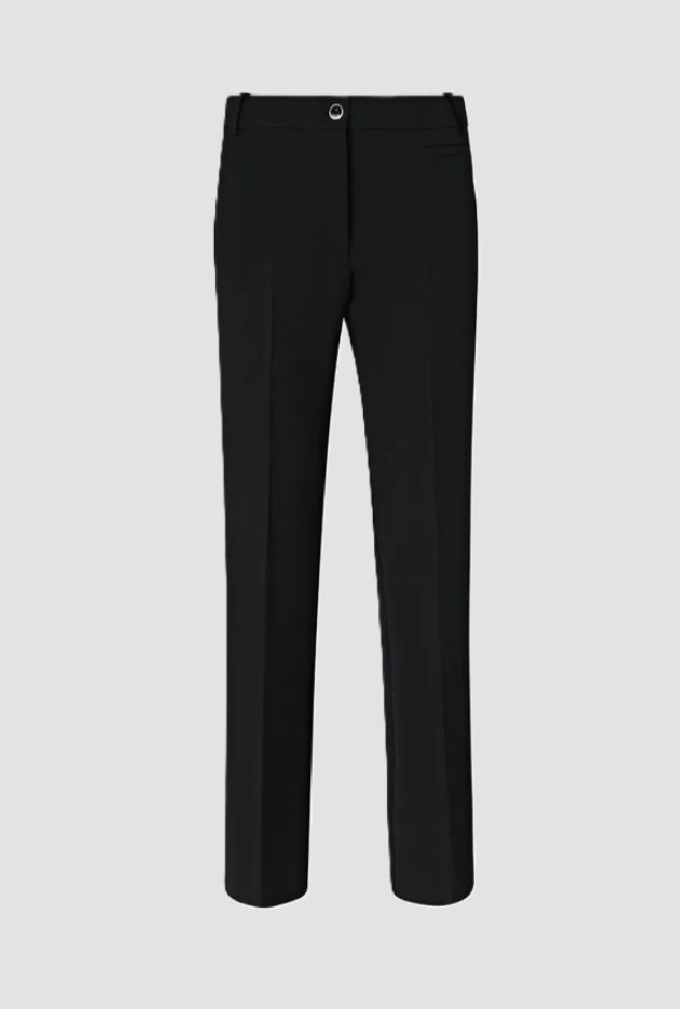 Pantalone dritto con piega donna nero 