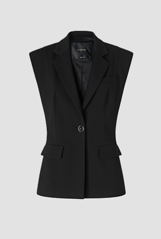 Giacca gilet monopetto donna nero 