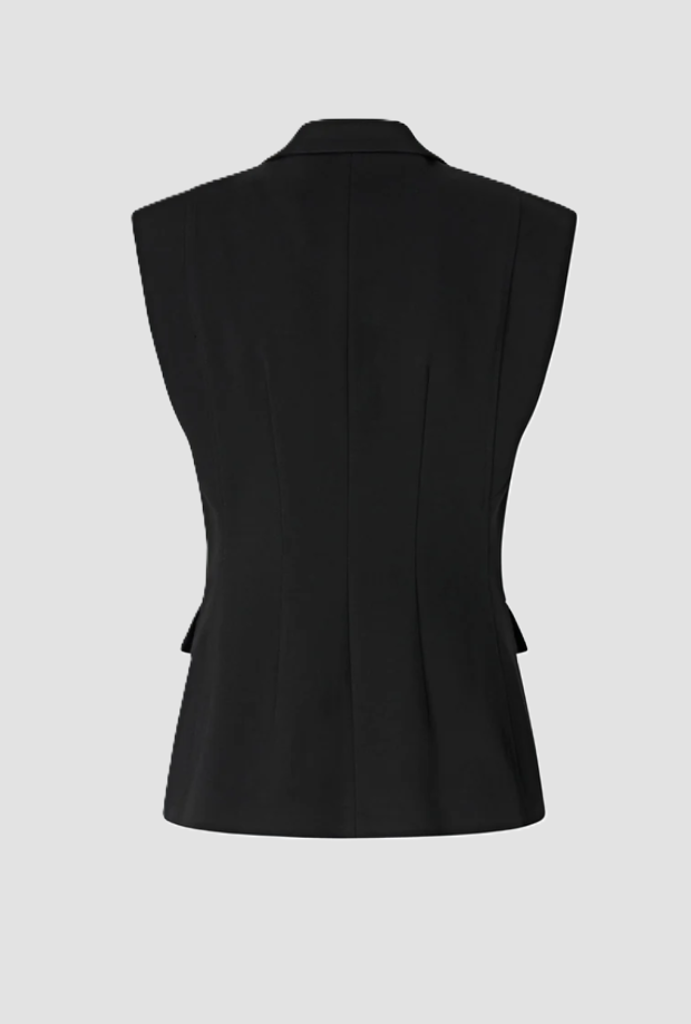 Giacca gilet monopetto donna nero 