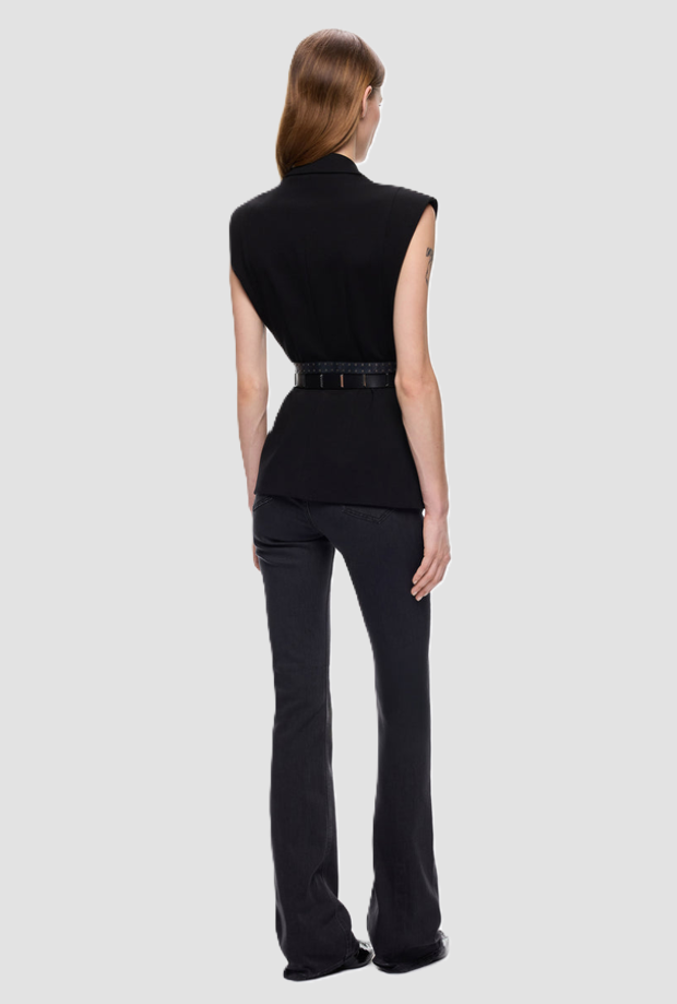 Giacca gilet monopetto donna nero 