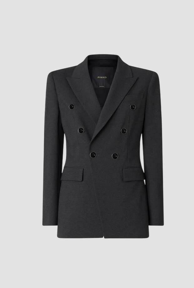 Giacca doppiopetto slim fit donna grigio scuro 