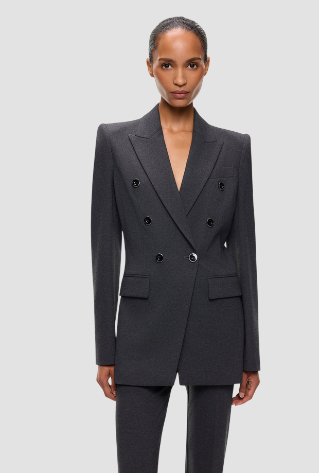 Giacca doppiopetto slim fit donna grigio scuro 