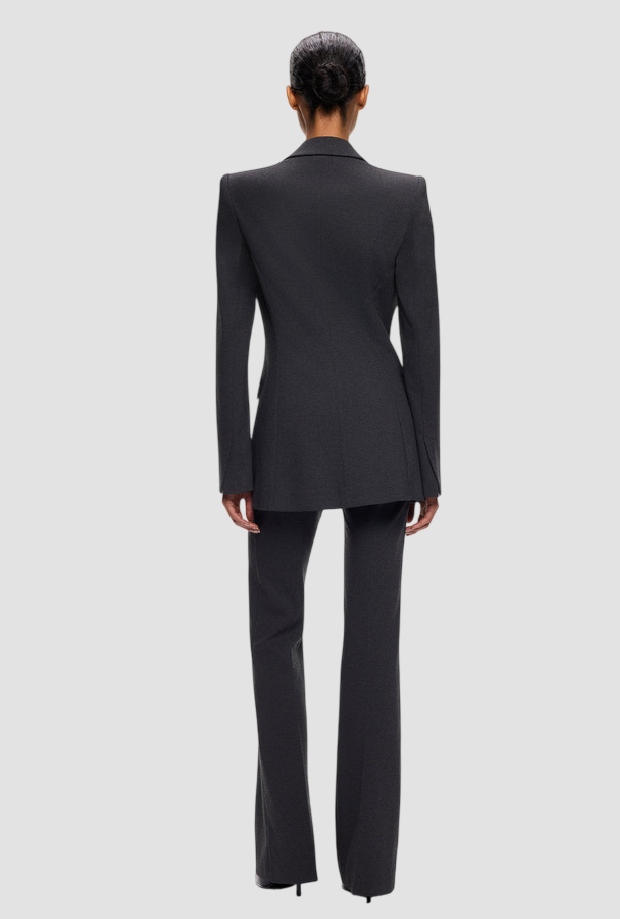 Giacca doppiopetto slim fit donna grigio scuro 