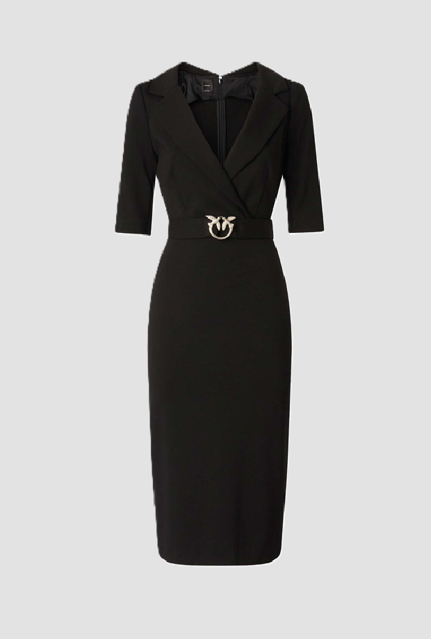 Abito con cintura Love Birds donna nero 