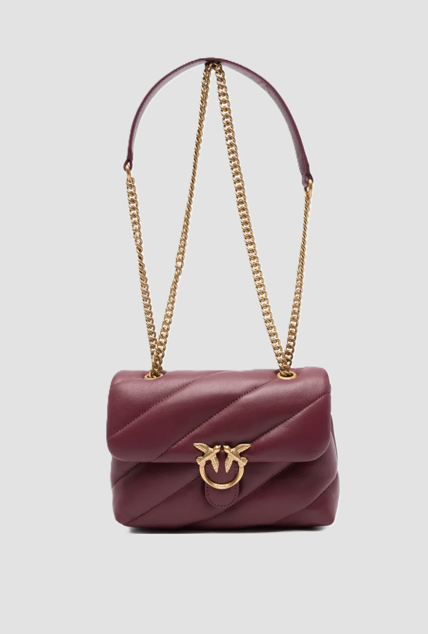Borsa mini Love Puff da donna bordeaux 
