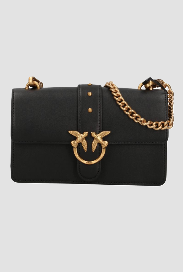 Borsa Love One mini da donna nero-oro 