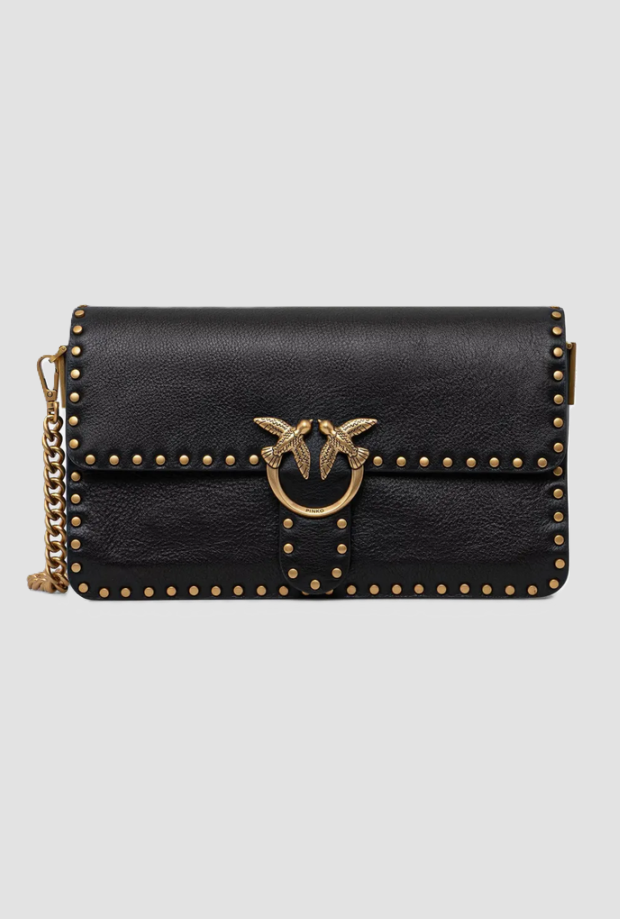 Borsa Love One con borchie da donna nero 