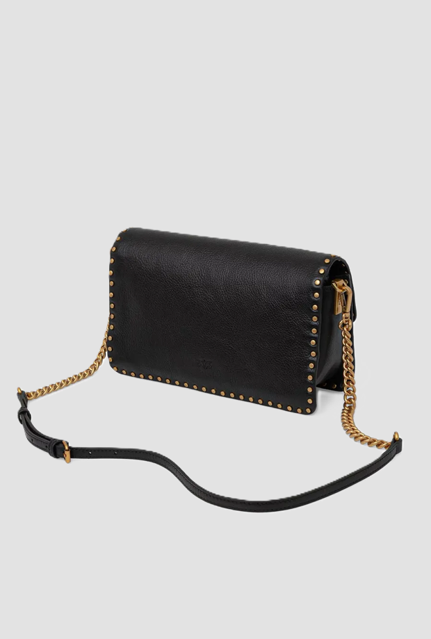 Borsa Love One con borchie da donna nero 