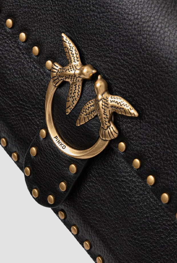Borsa Love One con borchie da donna nero 