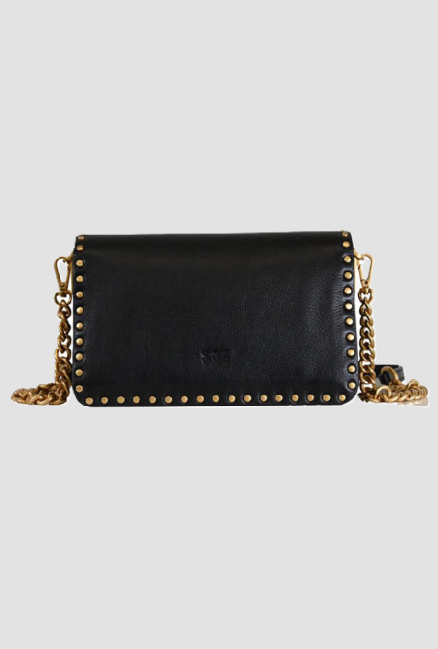 Borsa mini Love One con borchie da donna nero 