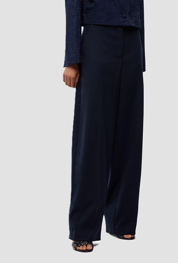 Pantalone barrel fit donna blu scuro 