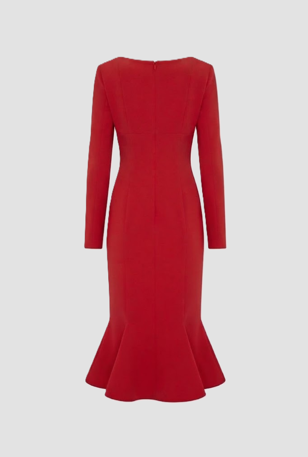 Abito con scollo a cuore donna rosso 