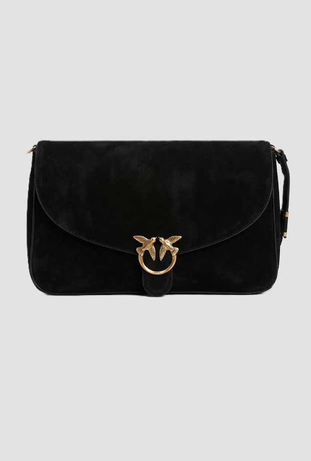 Borsa in camoscio Love Birds donna nero 