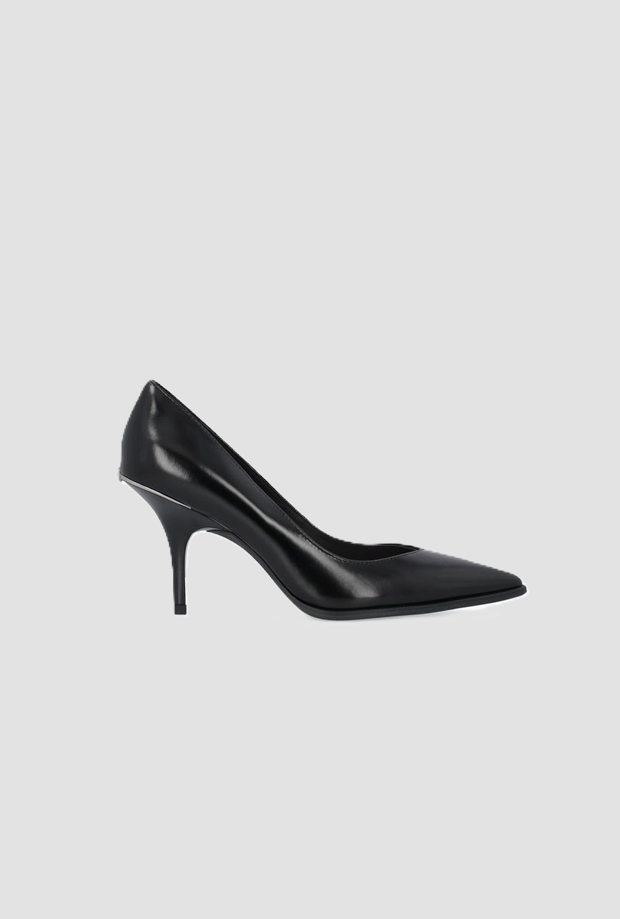 Décolleté Lady in pelle donna nero 