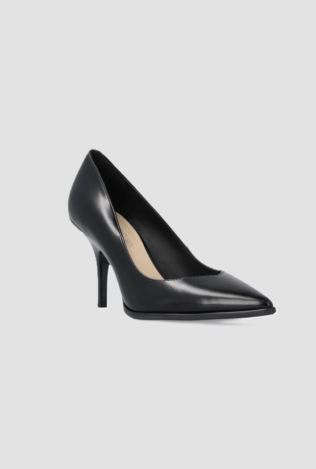 Décolleté Lady in pelle donna nero 
