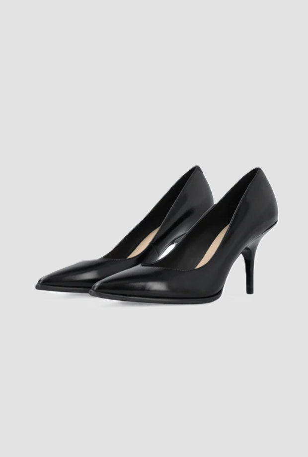 Décolleté Lady in pelle donna nero 