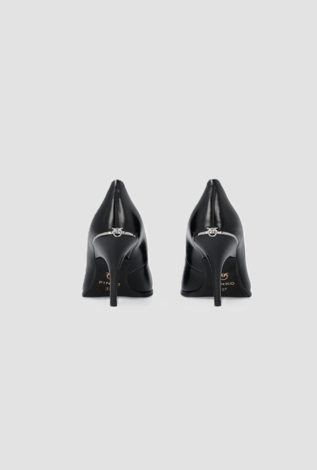 Décolleté Lady in pelle donna nero 