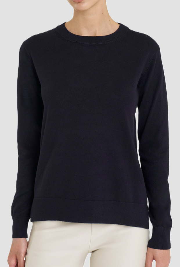 Maglia girocollo donna blu 