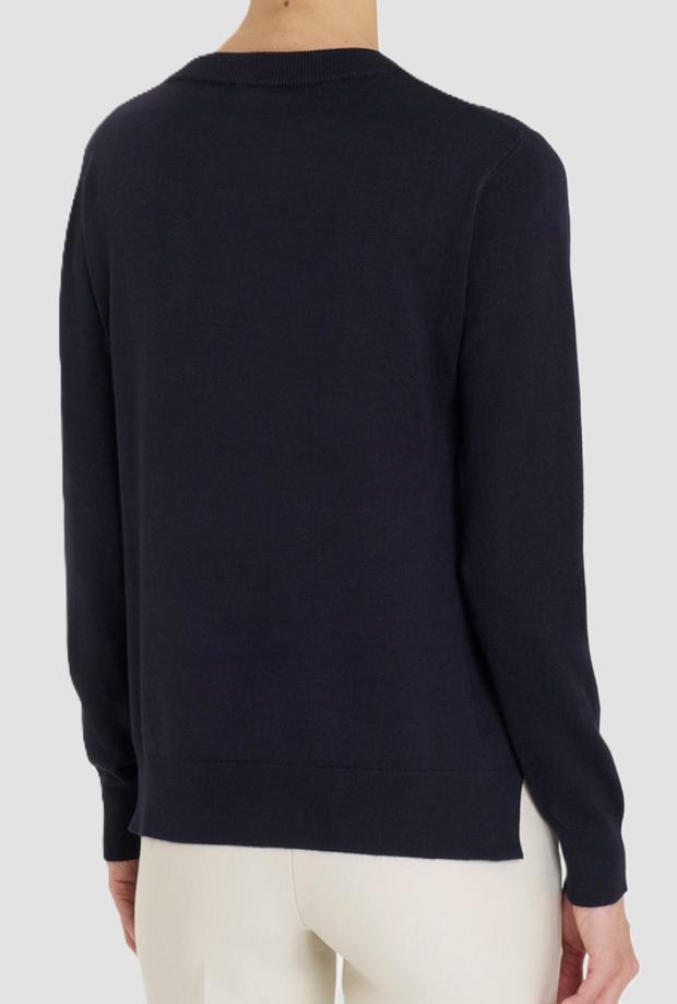 Maglia girocollo donna blu 