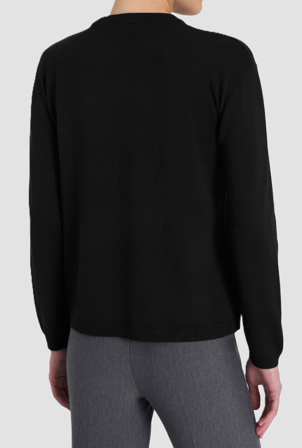 Cardigan con due bottoni donna nero 