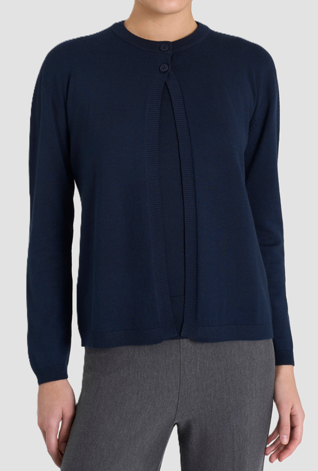 Cardigan a due bottoni donna blu 