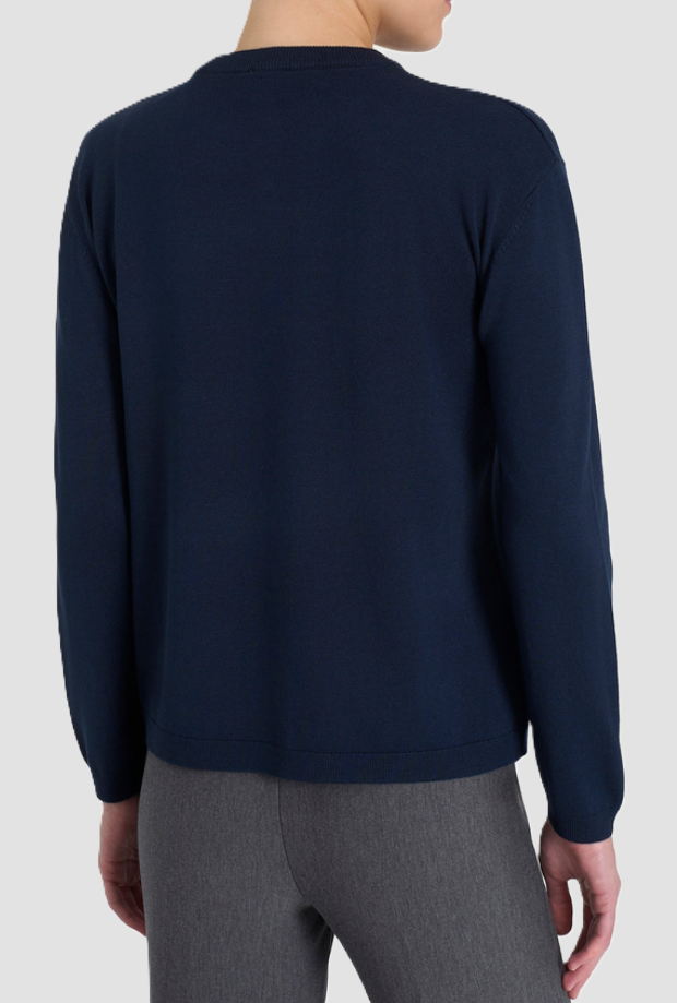 Cardigan a due bottoni donna blu 