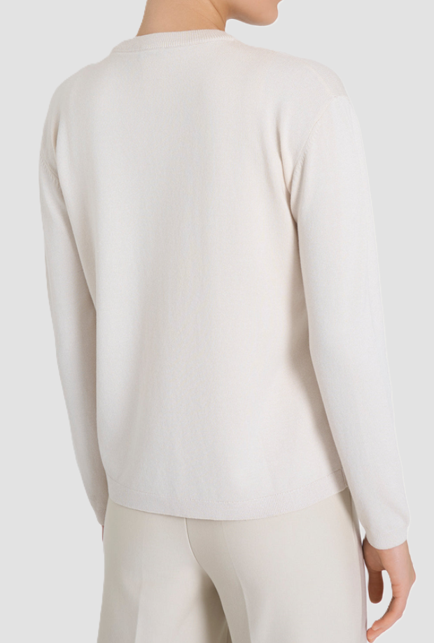 Cardigan a due bottoni donna panna 