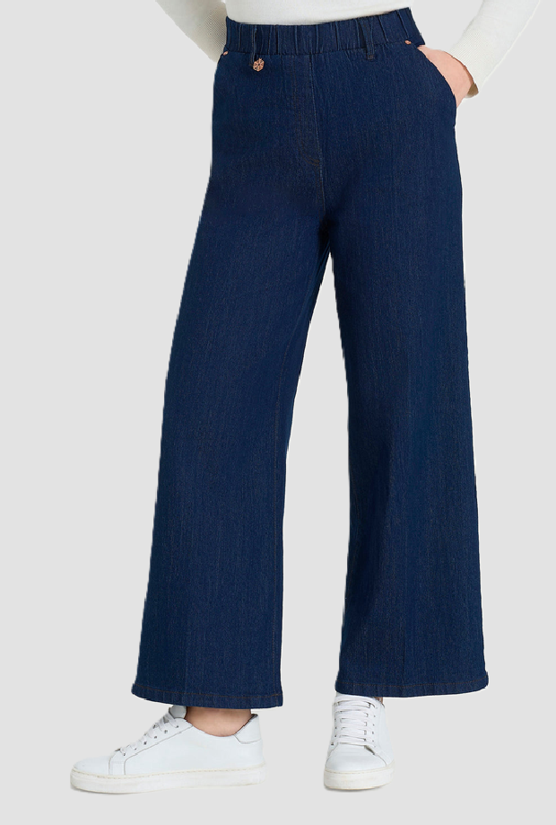 Jeans wide fit donna blu denim 