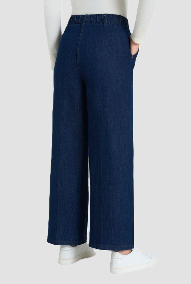 Jeans wide fit donna blu denim 