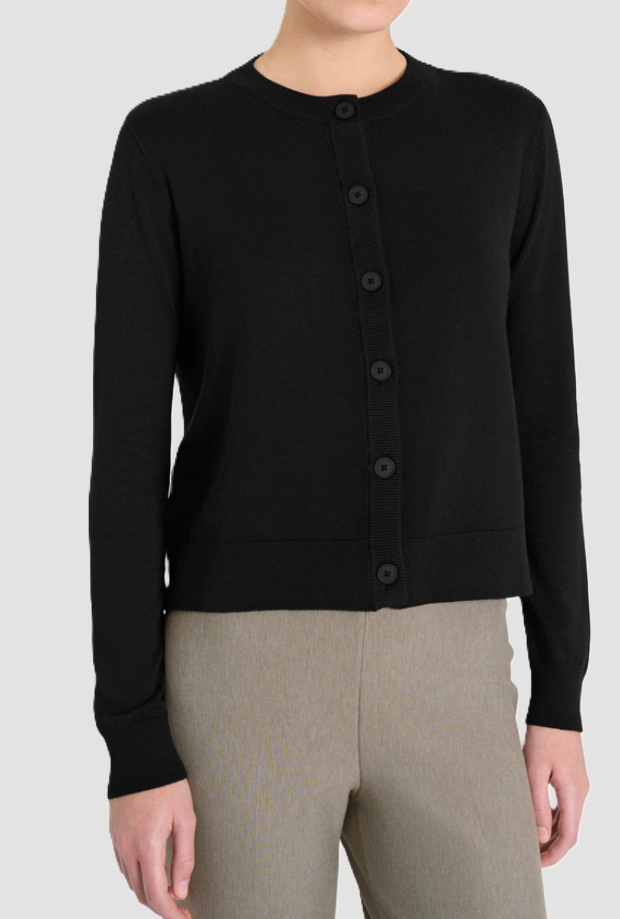 Cardigan con bottoni donna nero 