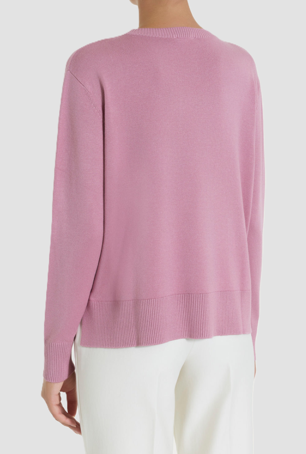 Maglia girocollo donna rosa 