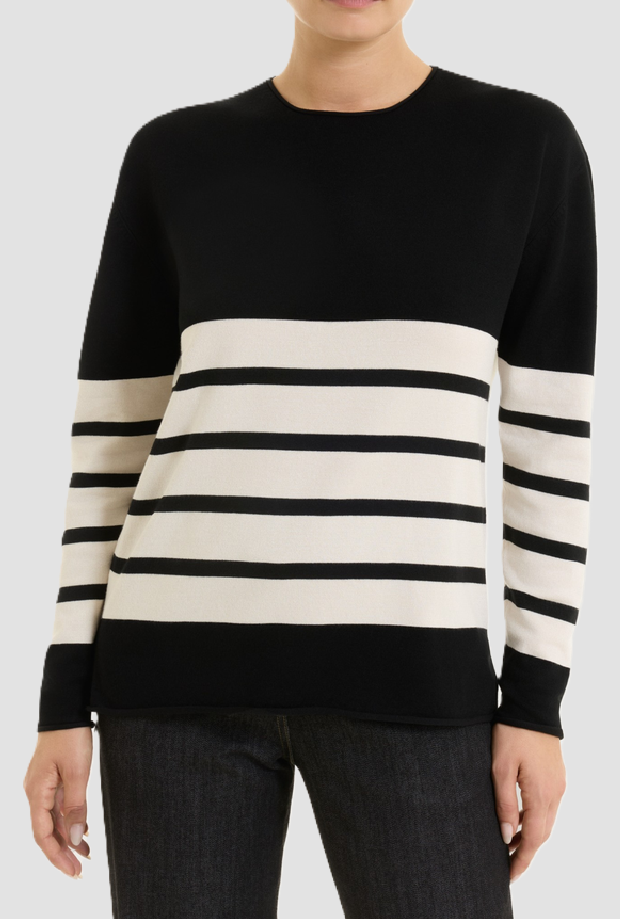 Maglia a righe donna nero-bianco 
