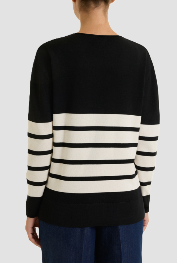 Maglia a righe donna nero-bianco 