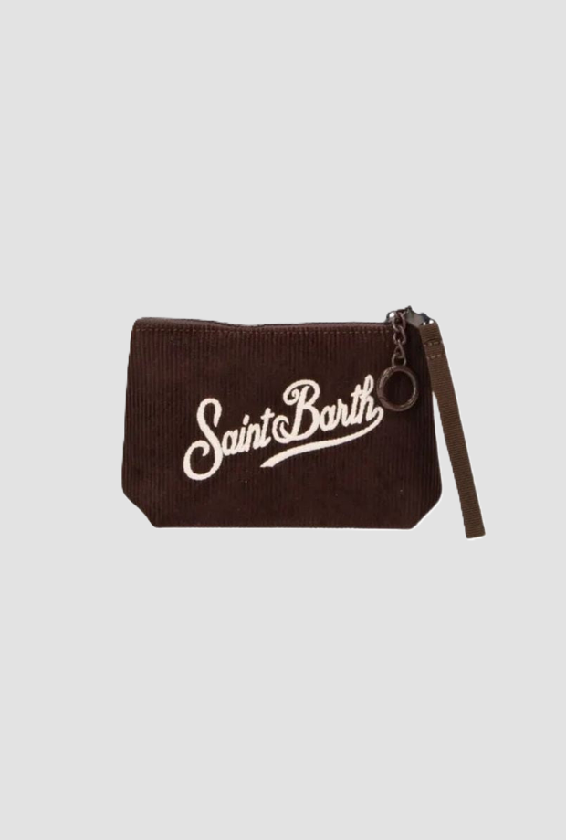 Pochette Aline Mini in velluto da bambina marrone 