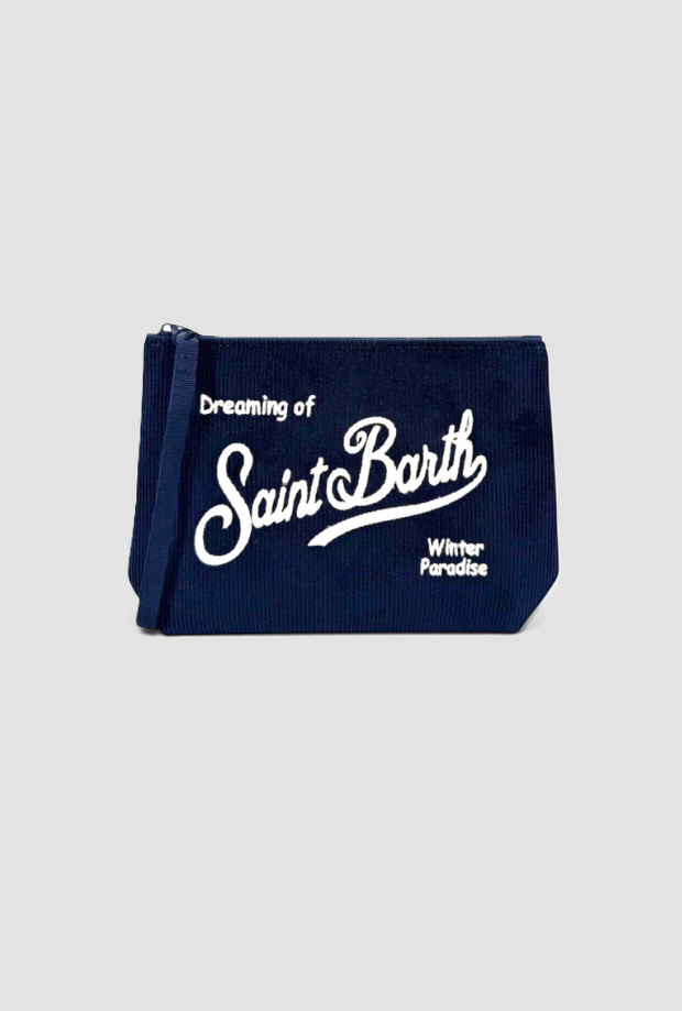 Pochette Aline Mini in velluto bambina blu 