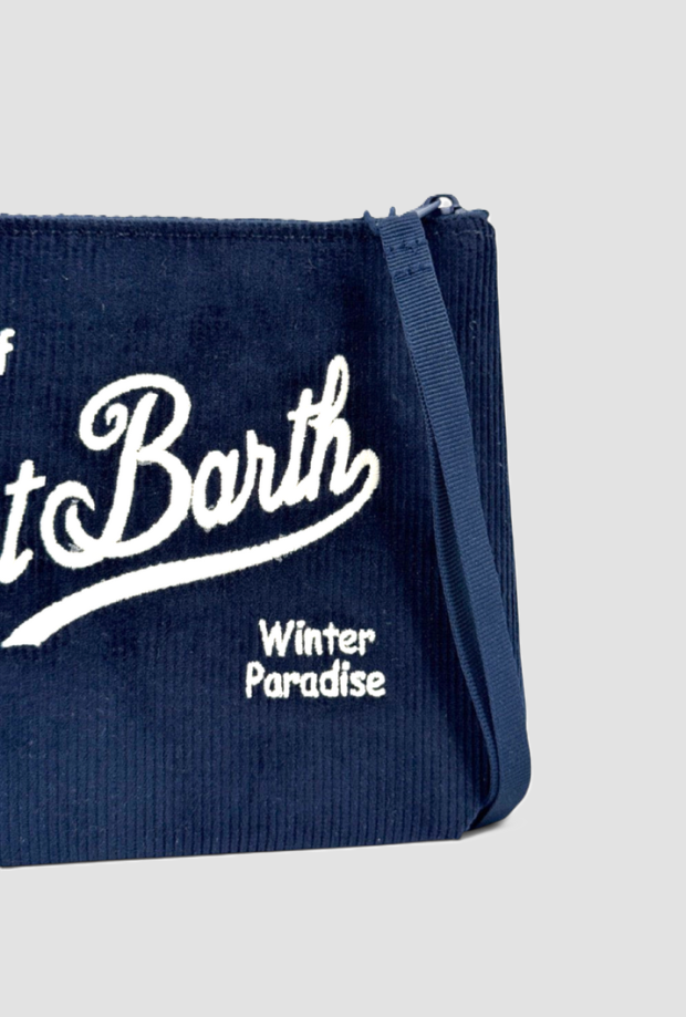 Pochette Aline Mini in velluto bambina blu 