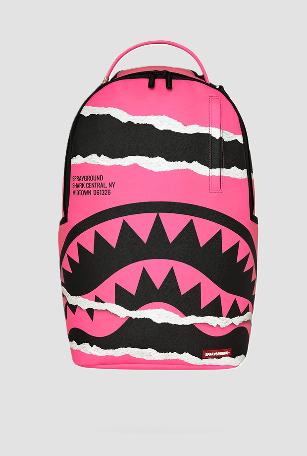 Zaino con grafica Shark unisex rosa-nero 