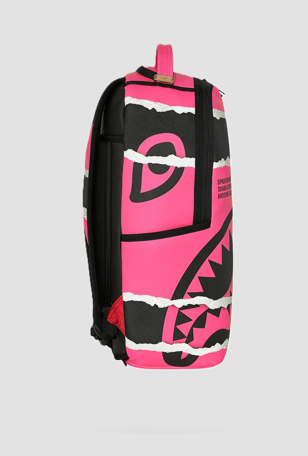 Zaino con grafica Shark unisex rosa-nero 