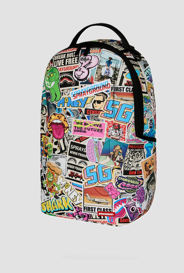Zaino con sticker unisex multicolor 
