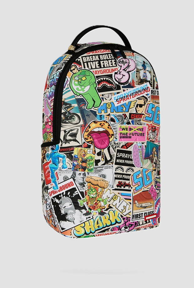 Zaino con sticker unisex multicolor 