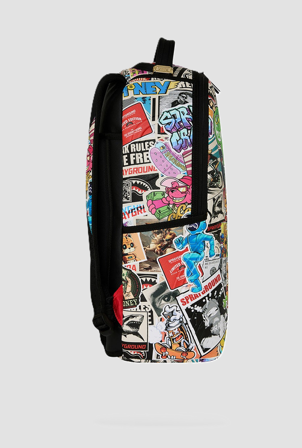 Zaino con sticker unisex multicolor 
