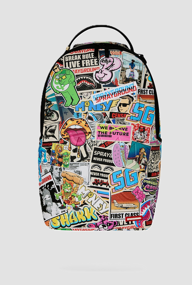 Zaino con sticker unisex multicolor 