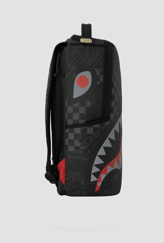 Zaino con grafica Shark unisex nero 