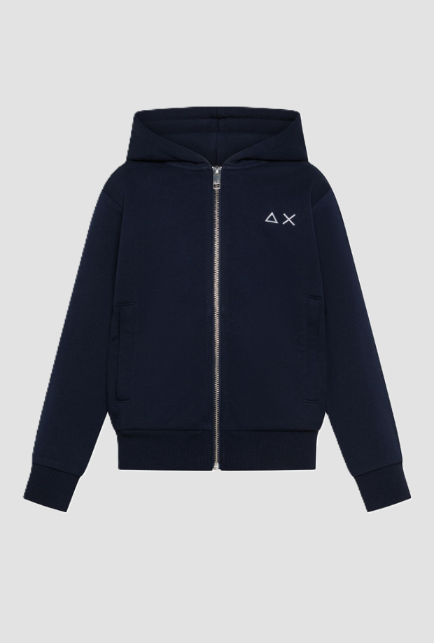 Felpa full zip con cappuccio da bambino navy blue 